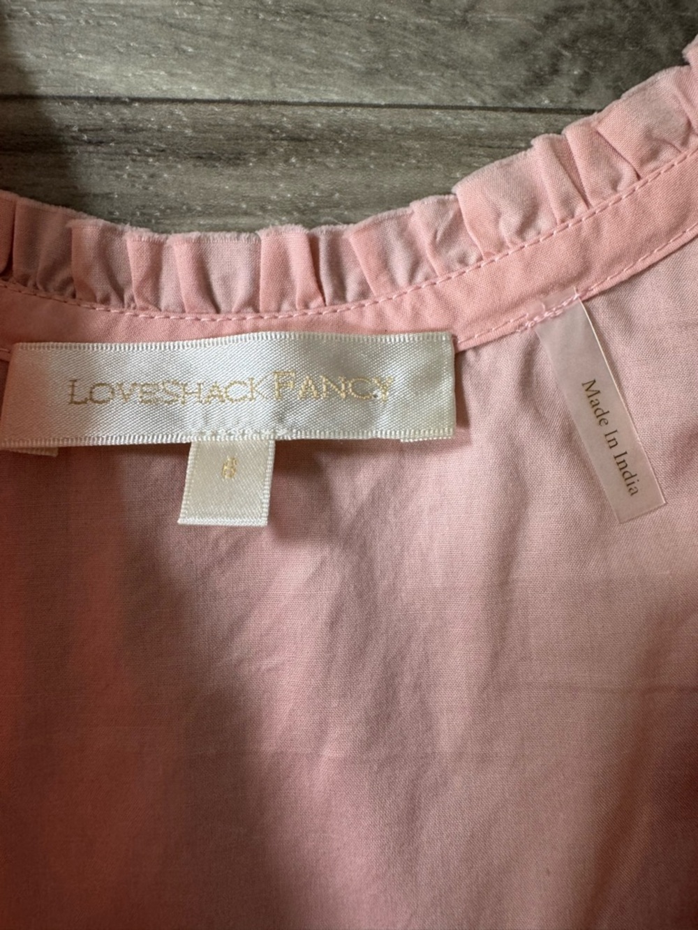 LoveShackFancy Mochi Cotton Eyelet Mini Dress in Pink Size 6 - Picture 4 of 9